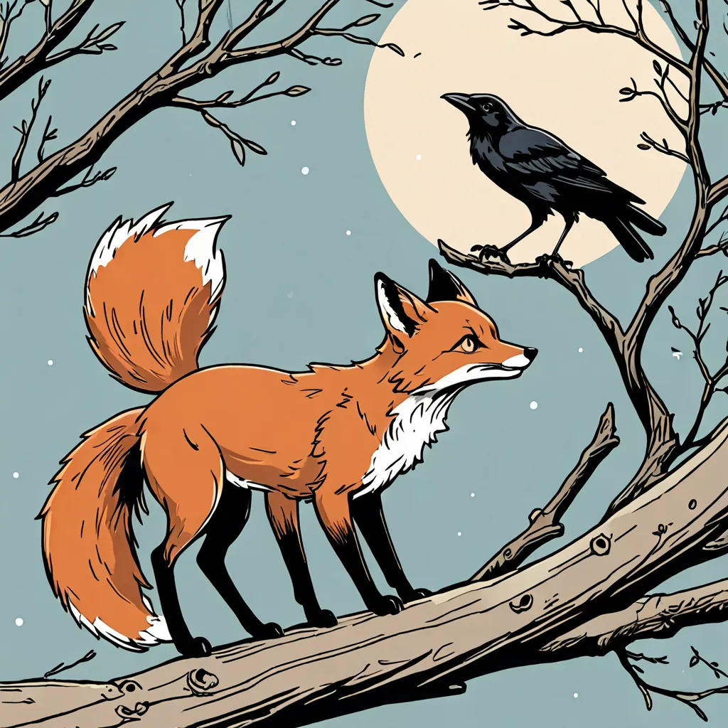 The Cunning Fox and the Clever Crow