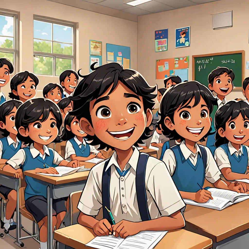 a cartoon of a classroom full of students with a teacher in front of them smiling at the camera with a book in his hand, Eddie Mendoza, vancouver school, a comic book panel, official art