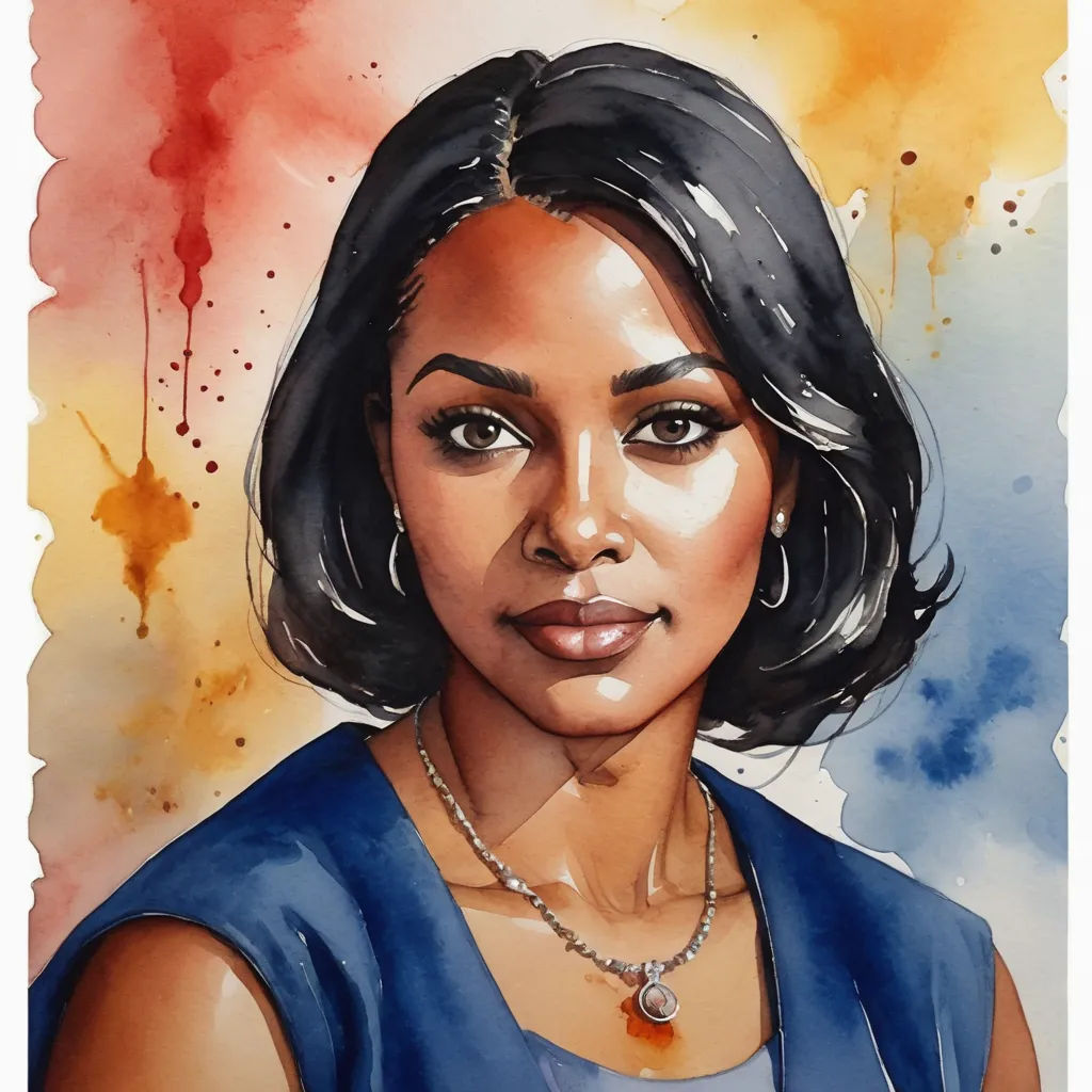a painting of a woman with a necklace on her neck and a necklace on her neck, with a red and yellow background, academic art, a watercolor painting, Constance Gordon-Cumming, official art
