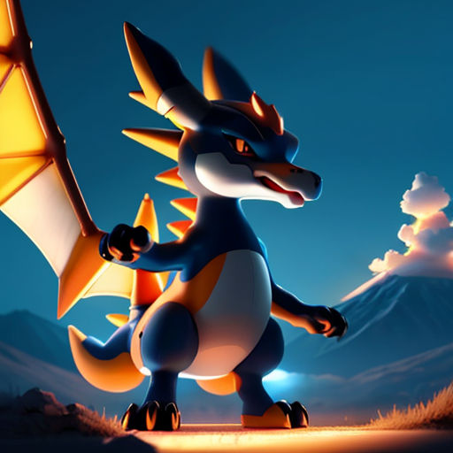 Mega charizard x with fiergy aura