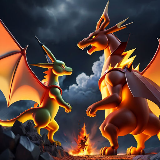 Download Red Charizard - an intimidating Pokemon Fire Type Wallpaper