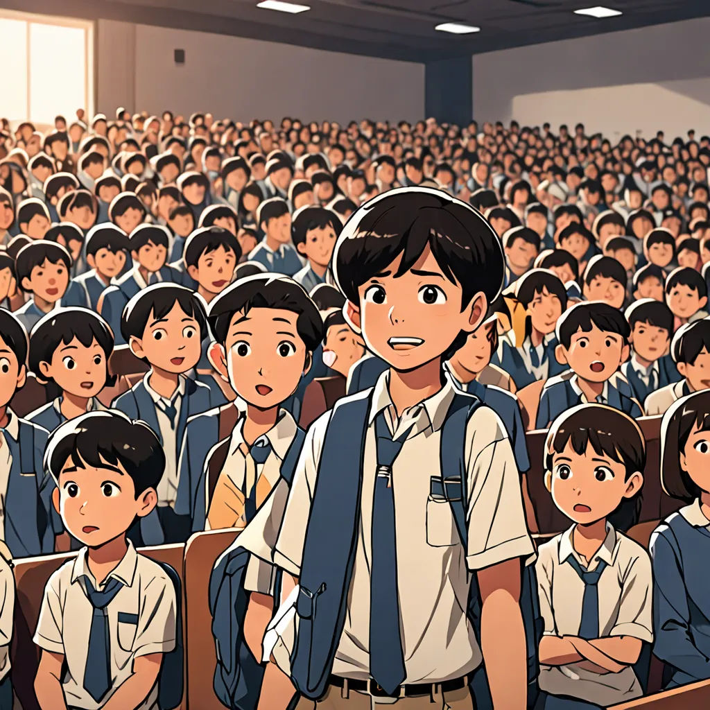 a classroom full of students with a cartoon of a boy in the front of the class with a backpack, serial art, a comic book panel, Adam Manyoki, official art