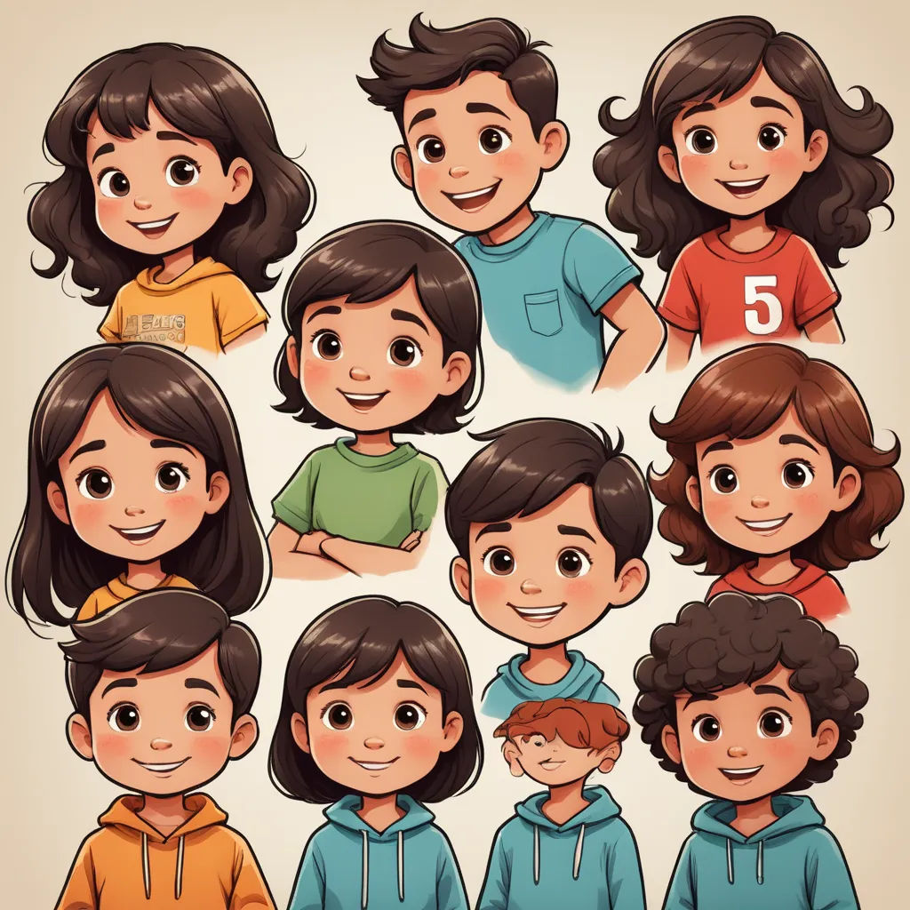 a group of people with different expressions on a white background illustration of a group of people with different expressions on a white background, process art, a storybook illustration, Diego Gisbert Llorens, pixar style