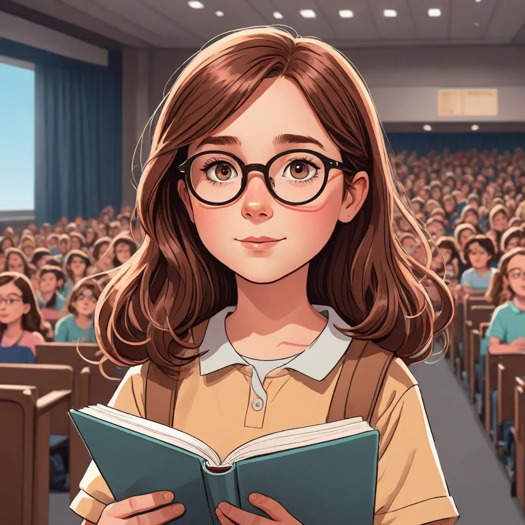 a girl with glasses is reading a book in a classroom full of people in the background, while a third girl is wearing glasses, Clarice Beckett, paris school, a storybook illustration, graphic novel