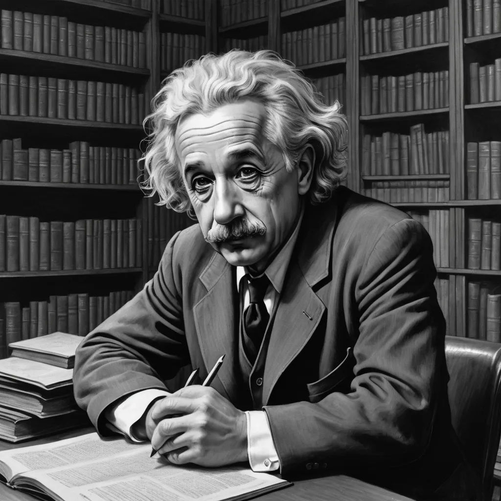 a man sitting at a desk with a book in front of him and a pen in his hand in front of a bookcase, excessivism, an ultrafine detailed painting, Alfred Eisenstaedt, photorealistic portrait