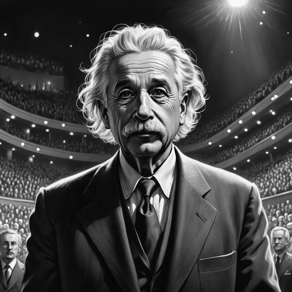 a painting of albert davis in a suit and tie in front of a crowd of people in a stadium, fantastic realism, an ultrafine detailed painting, Dan Mumford, highly detailed digital painting