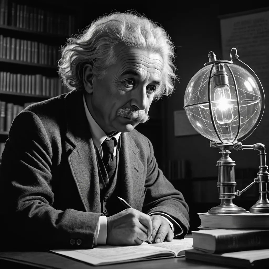 a man sitting at a desk with a book and a lamp on it's side and a book in front of him, excessivism, a colorized photo, Alfred Eisenstaedt, vfx