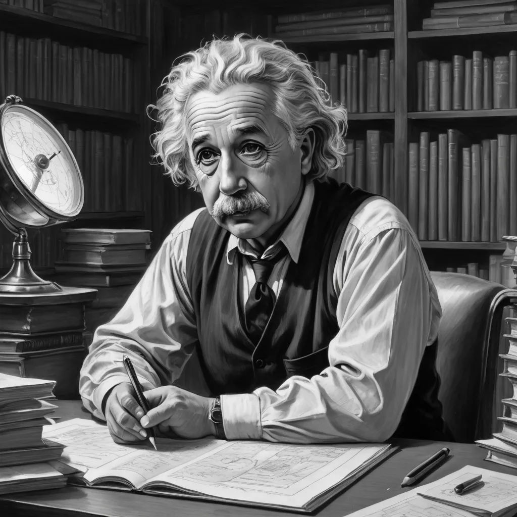 a man sitting at a desk with a book and a clock in front of him and a bookcase behind him, analytical art, an ultrafine detailed painting, Artgerm, highly detailed digital painting