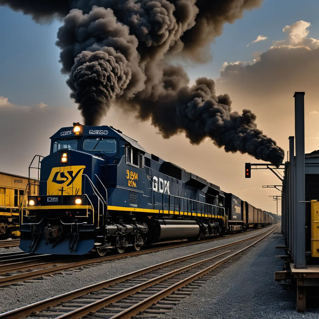 a train is traveling down the tracks with a lot of smoke coming out of it's stacks of black smoke, environmental art, a digital rendering, Alson S. Clark, award-winning photograph
