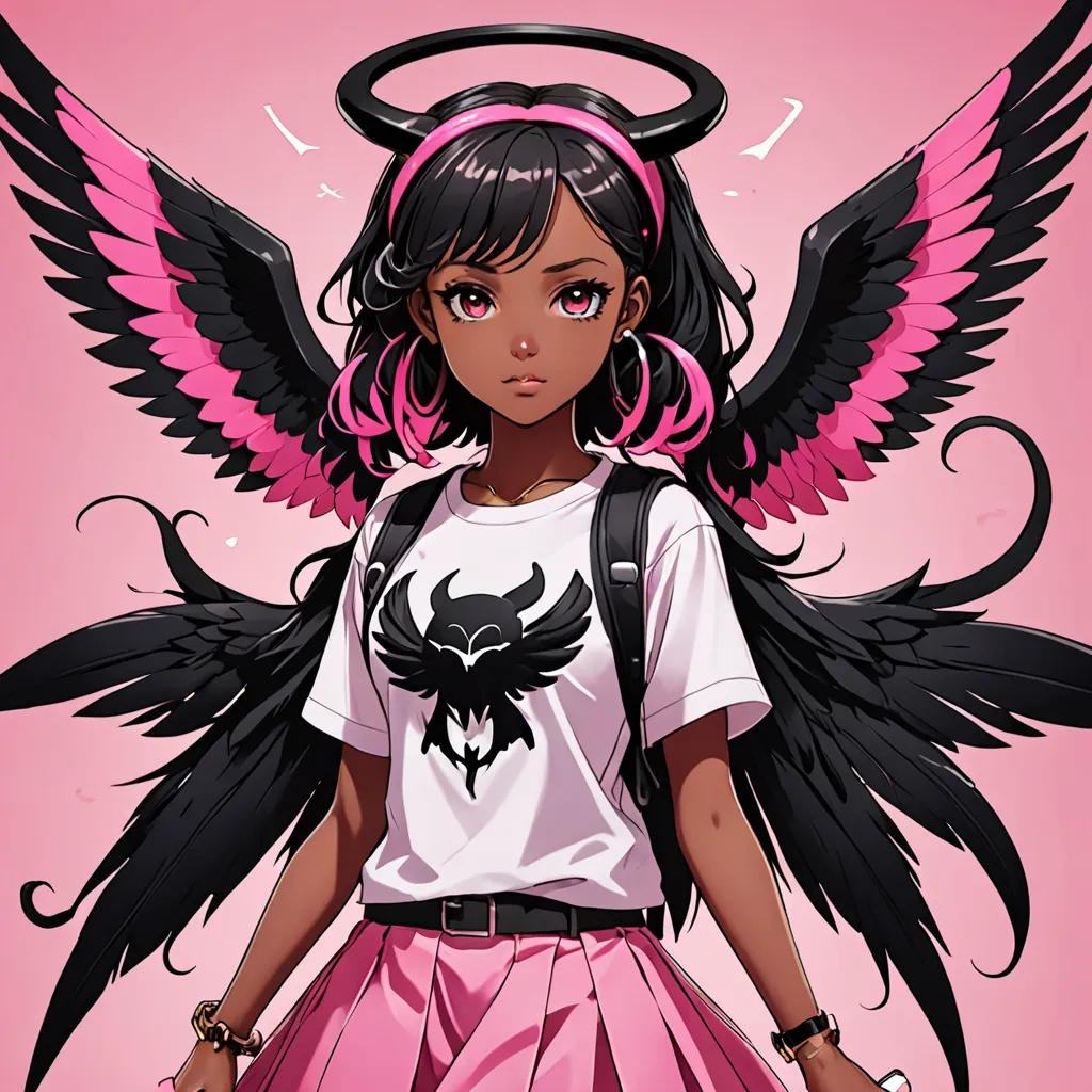 Wings of Pink and Black