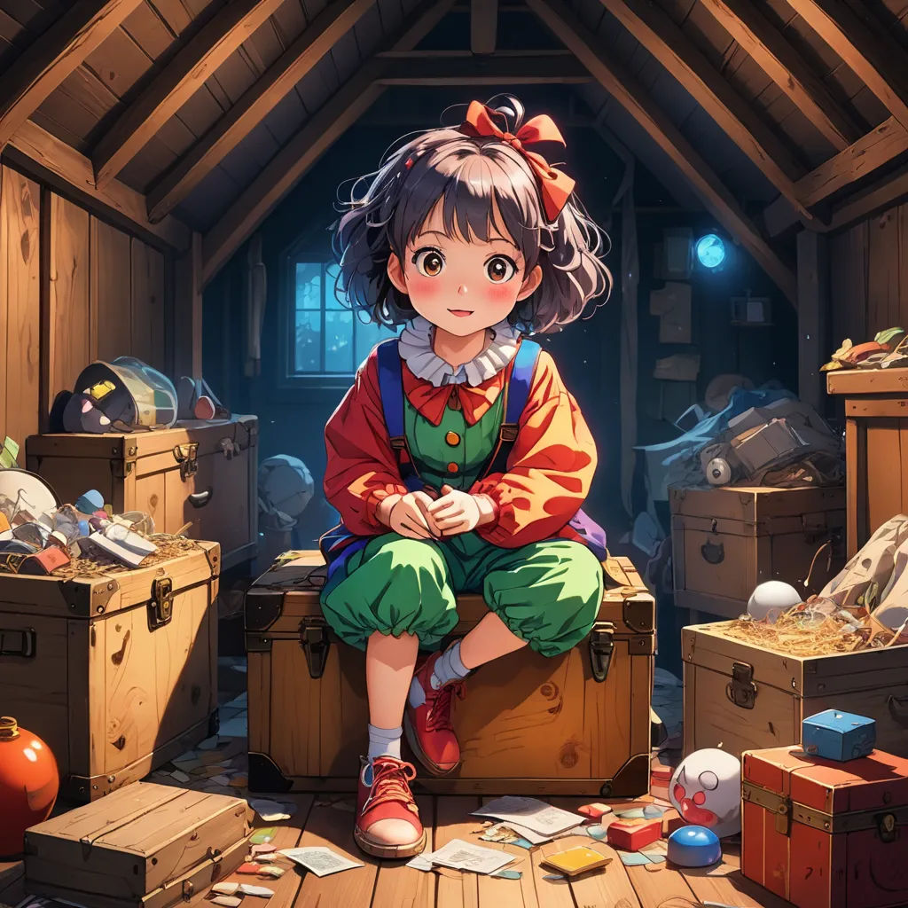 a girl sitting on a suitcase in a room with boxes and other items around her, with a window in the background, shock art, a detailed painting, Dürer, official art