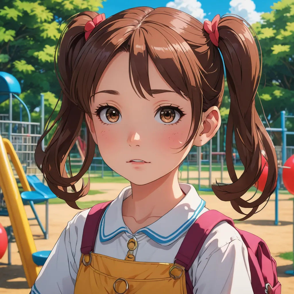 a girl in a school uniform standing in front of a playground with a playground in the background and a playground with swings and swings, sots art, a character portrait, Artgerm, rossdraws global illumination