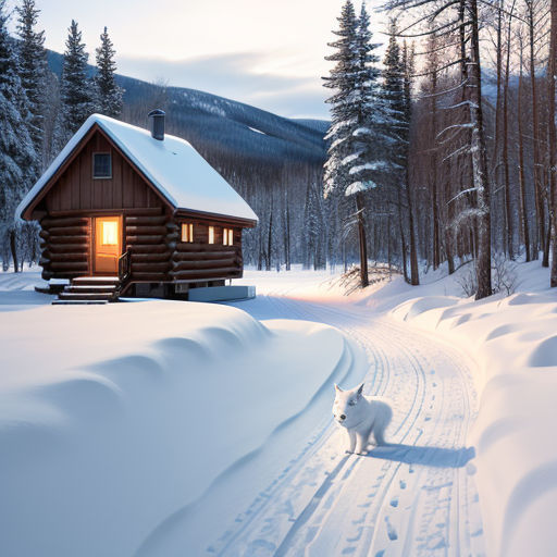 Nestled in the heart of a log cabin, cozy interiors whisper