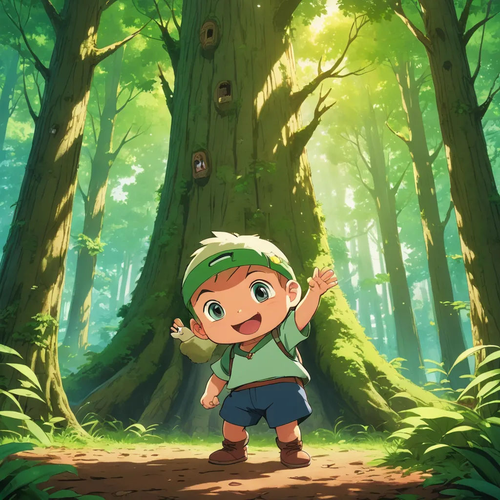 a boy standing in front of a tree in the forest with a bird on his shoulder and a bird in his hand, environmental art, a detailed matte painting, Cedric Seaut (Keos Masons), official art
