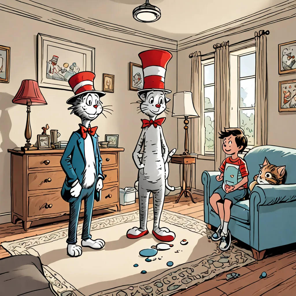 The Mischievous Cat in the Hat