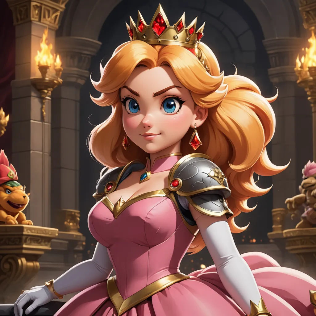 a cartoon of a princess in a pink dress and a crown on her head and a cat in the background, sots art, concept art, Artgerm, rossdraws global illumination