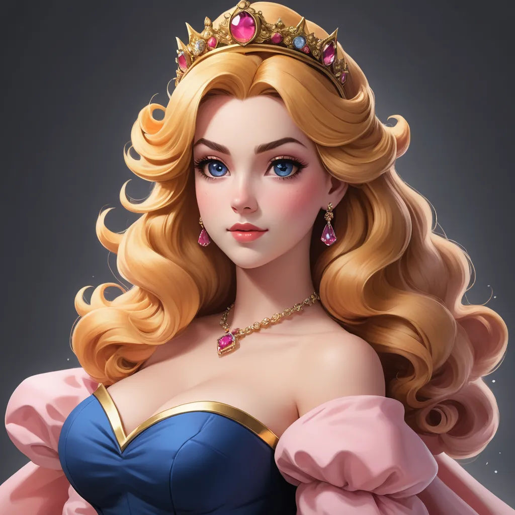 a cartoon of a woman wearing a tiara and dress with a tiara on her head and a pink dress, fantasy art, a character portrait, Artgerm, rossdraws global illumination