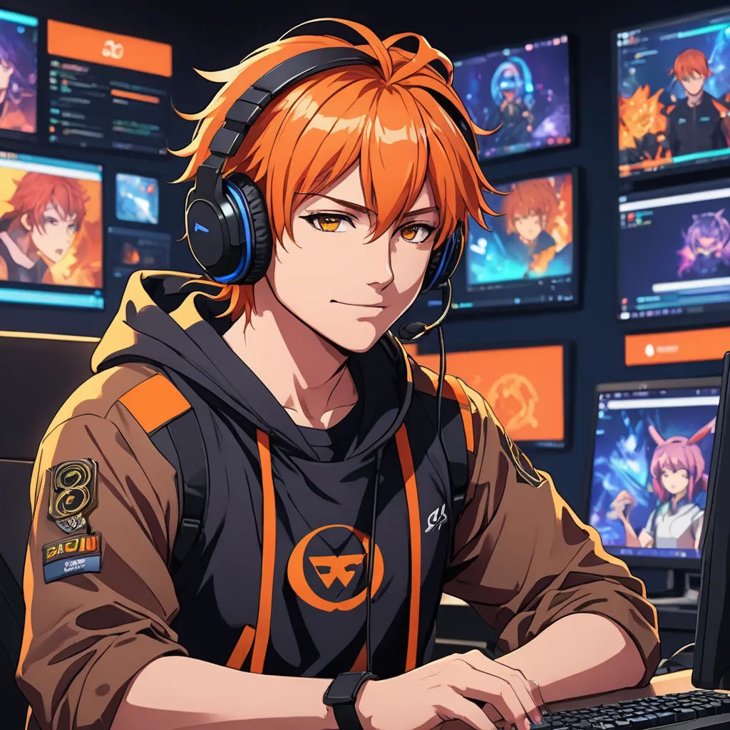 a man with headphones on sitting in front of a computer screen with many monitors behind him and a laptop on his lap, sots art, a character portrait, Cedric Seaut (Keos Masons), official art