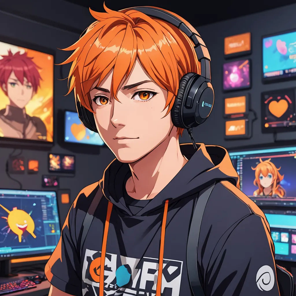 a man with headphones on in front of a computer screen with many monitors and other screens behind him, sots art, a character portrait, Adam Manyoki, official art