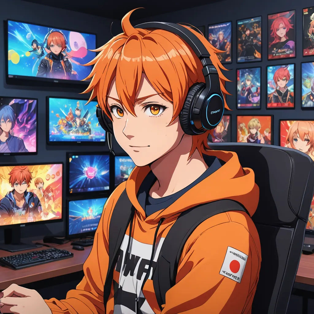 a man with headphones on sitting in front of a computer desk with many monitors and televisions behind him, sots art, a character portrait, Adam Manyoki, official art