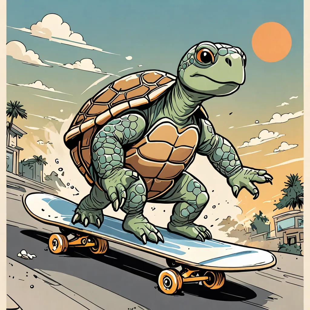 Arty the Skateboarding Turtle