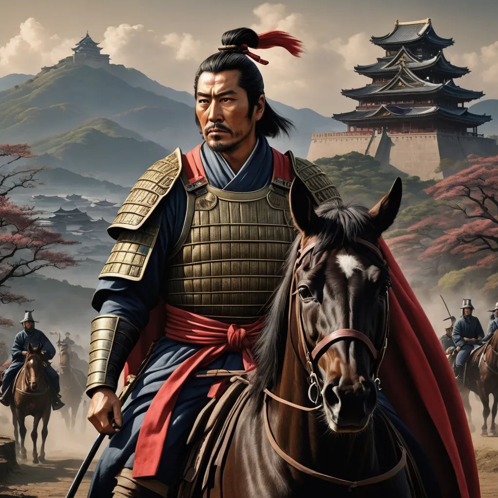 a man in a chinese outfit riding a horse with a sword in his hand and a horse in the background, fantasy art, a detailed matte painting, Emperor Huizong of Song, highly detailed digital painting
