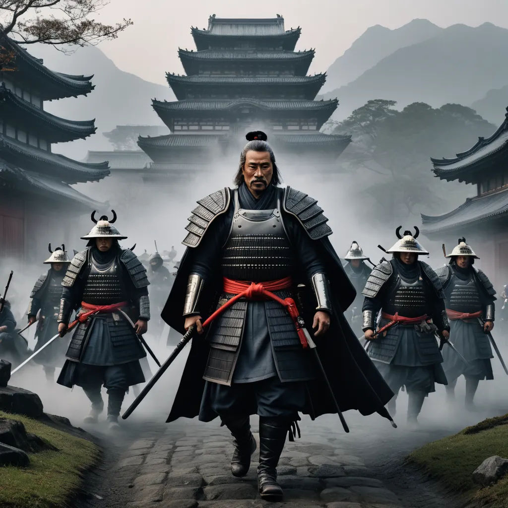a man in a black and red outfit walking down a street with other men in black and red outfits, dau-al-set, a detailed matte painting, Baiōken Eishun, promotional image