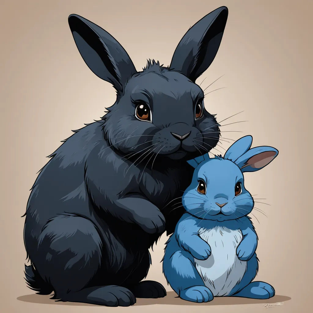 a rabbit and a bunny sitting next to each other on a brown background with a light brown background behind them, furry art, an illustration of, Beatrix Potter, behance hd