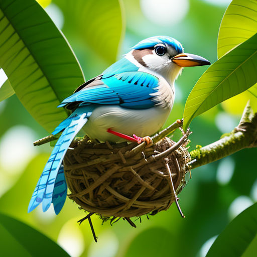 Blue Jay Egg and Baby bird, Lovely Bird