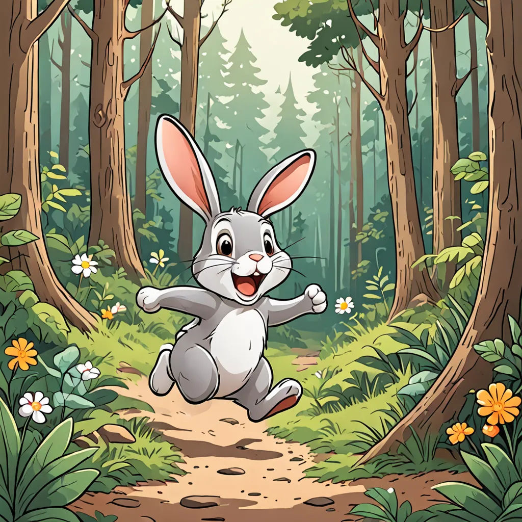 The Happy Rabbit in the Forest