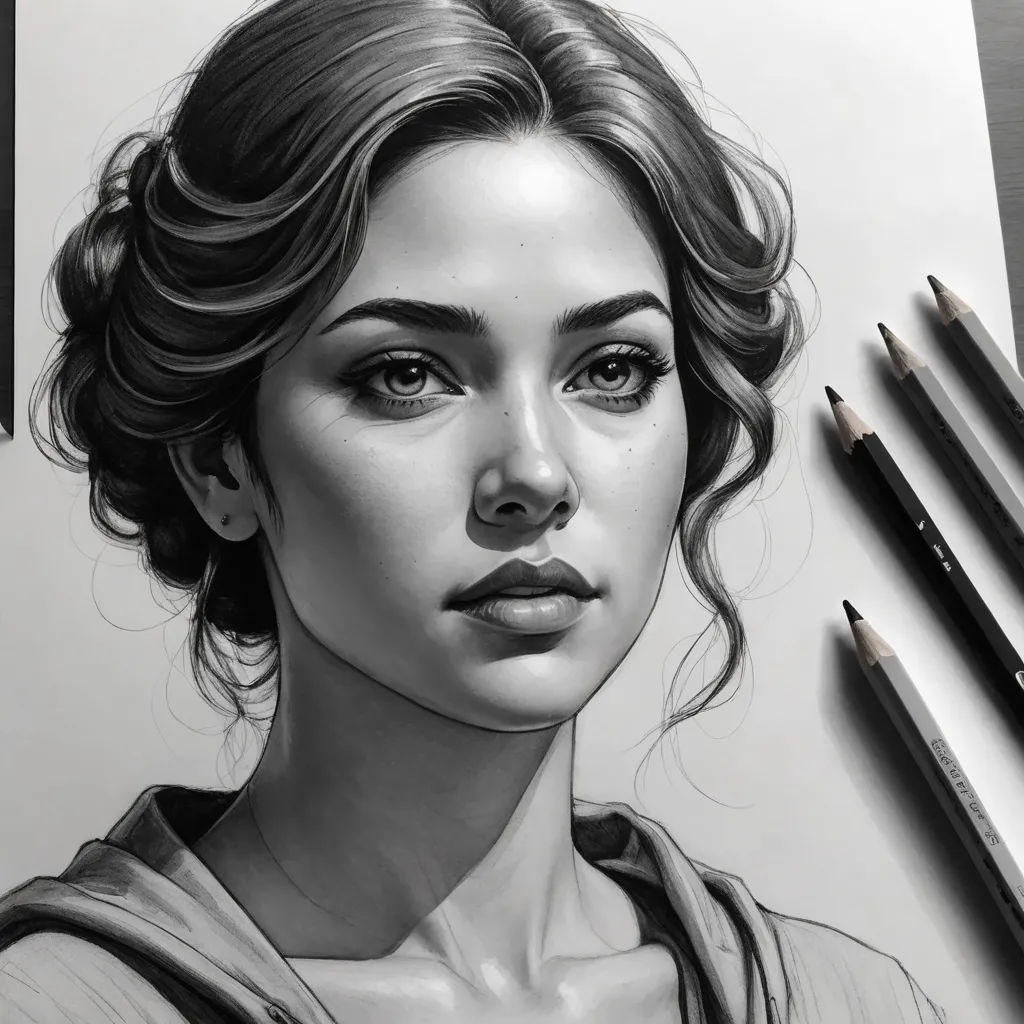 a drawing of a woman with a messy hair and eyeshade, with a pencil and a pencil, photorealism, a detailed drawing, Artgerm, stanley artgerm lau