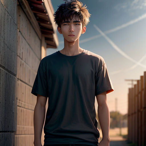 a young man standing next to a building with a skateboard in his hand and a skateboard in his other hand