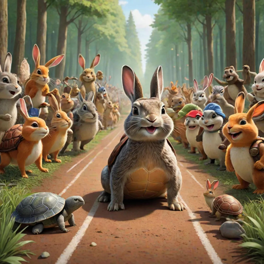 The Great Race Between Rabbit and Turtle