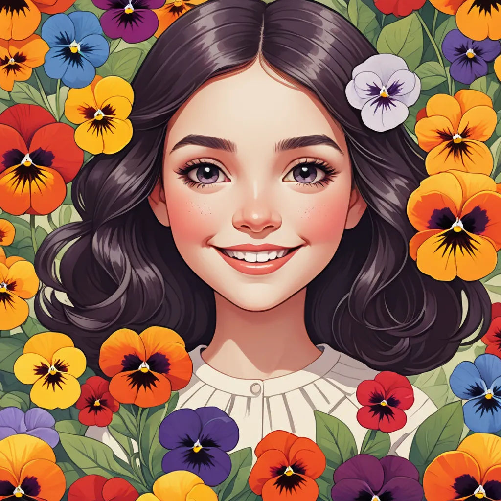 a girl with flowers in her hair and a white shirt on, surrounded by flowers and leaves, is smiling, fantasy art, a character portrait, Anna Dittmann, trending on art station