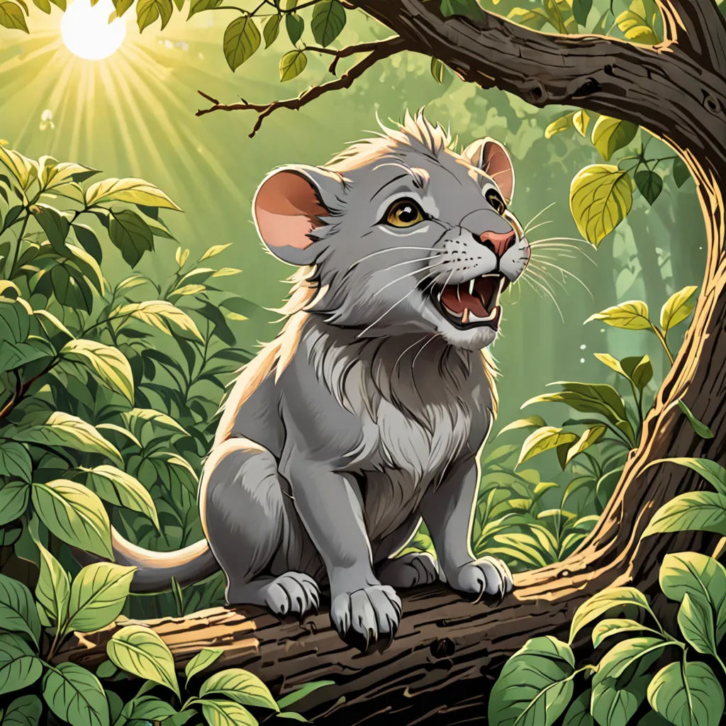 a cartoon lion sitting on a tree branch in a jungle with sun shining through the leaves and a tree branch, sots art, a character portrait, Chris LaBrooy, official art