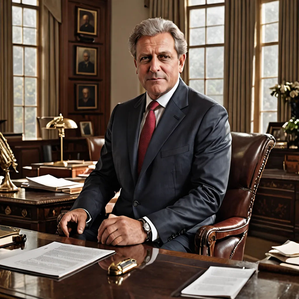 a man in a suit sitting at a desk with papers on it and a pen in his hand and a pen in his other hand, precisionism, a photorealistic painting, Bernie D’Andrea, professional photo