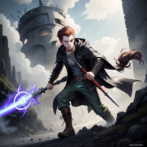 a man with a sword and a suit on holding a sword in his hand and a castle in the background, fantasy art, a character portrait, Clint Cearley, magic the gathering artwork