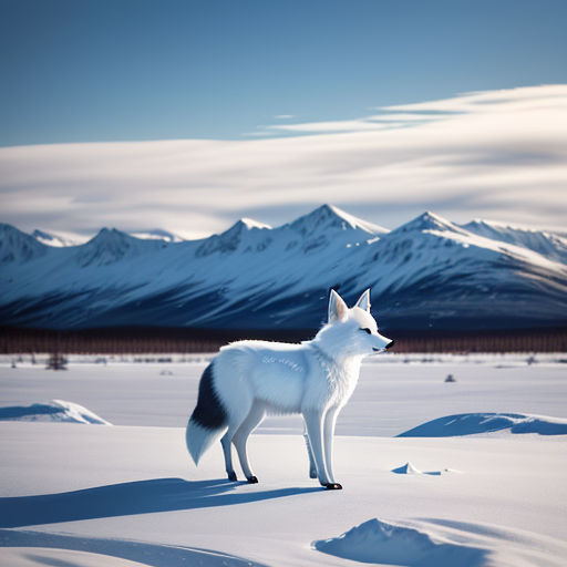 Ein Fuchs Und Ein Kaninchen Rollen Einen Schneebedeckten Berg Auf