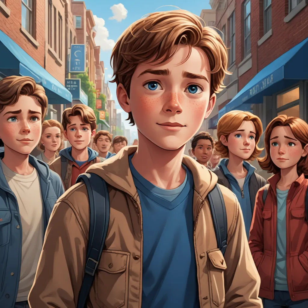 a group of people standing in front of a building with a man in a brown jacket and a woman in a blue shirt, sots art, a comic book panel, Brothers Hildebrandt, official art