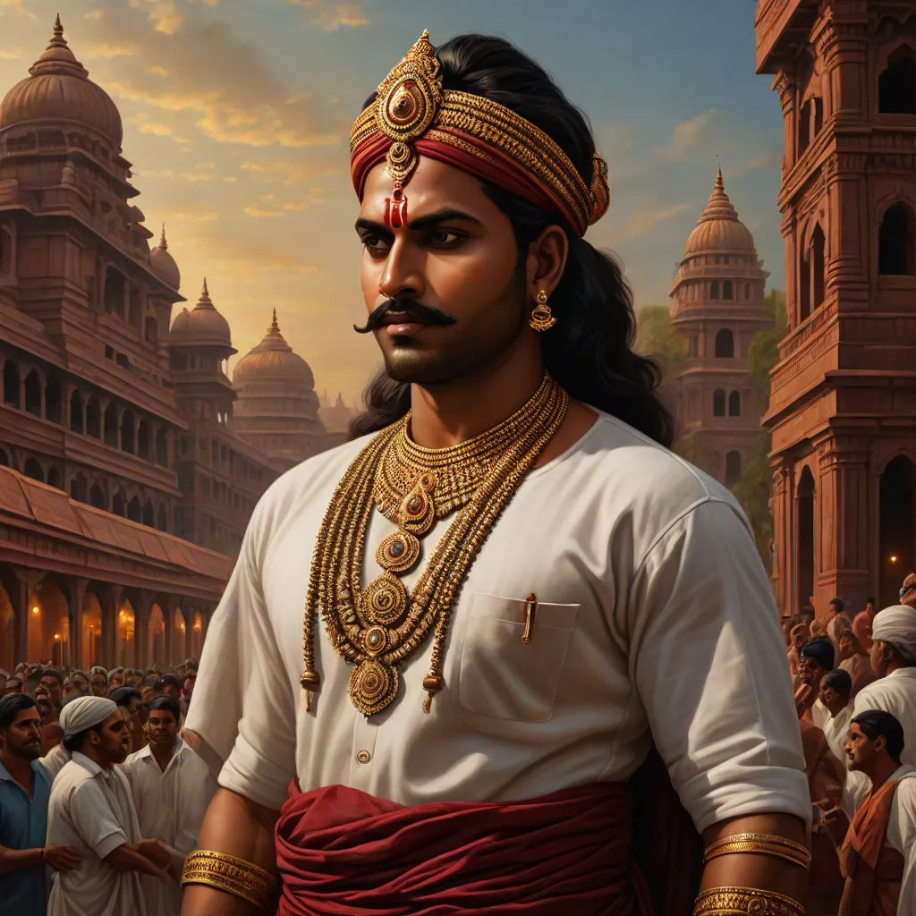 a painting of a man in a turban and a beard with a mustache and moustache, samikshavad, a detailed painting, Bholekar Srihari, highly detailed digital painting