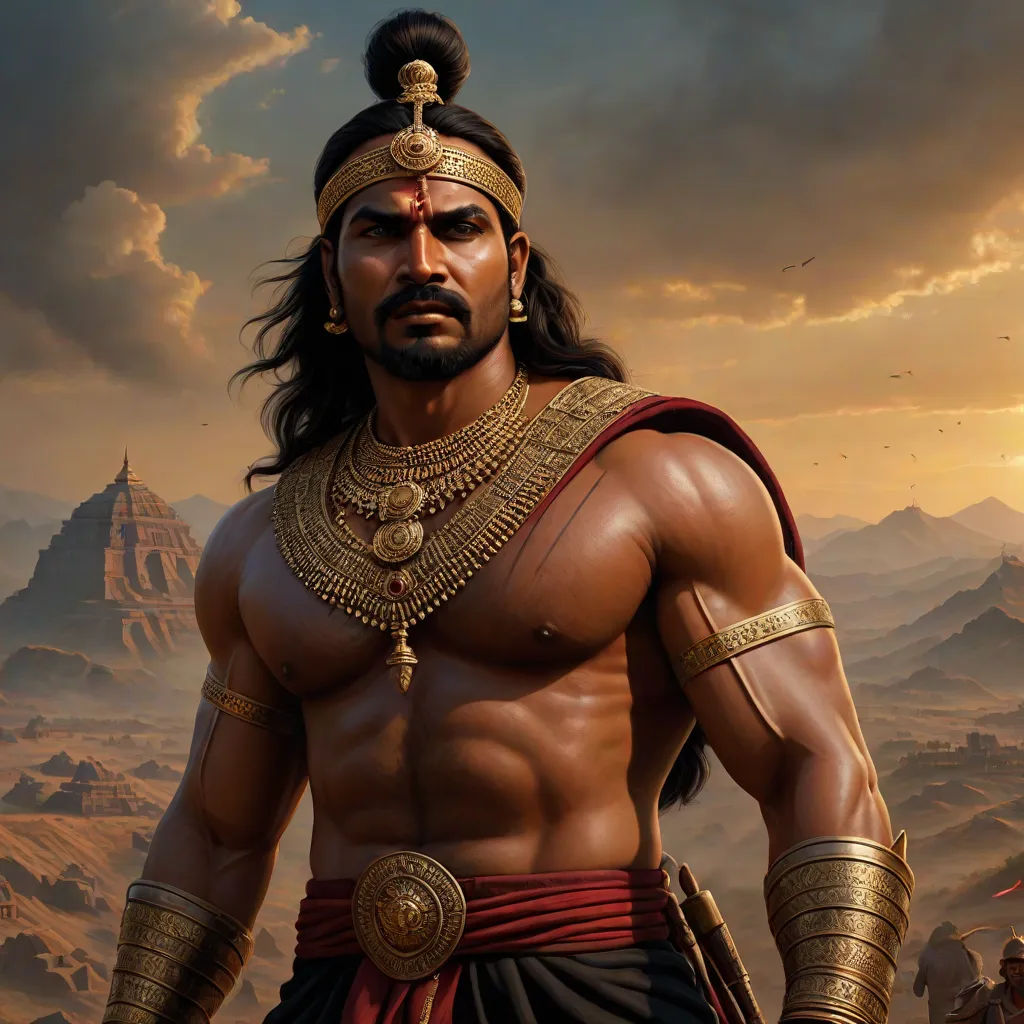a man in a costume standing in front of a mountain range with a sword in his hand and a helmet on his head, samikshavad, a detailed matte painting, Bholekar Srihari, epic fantasy character art
