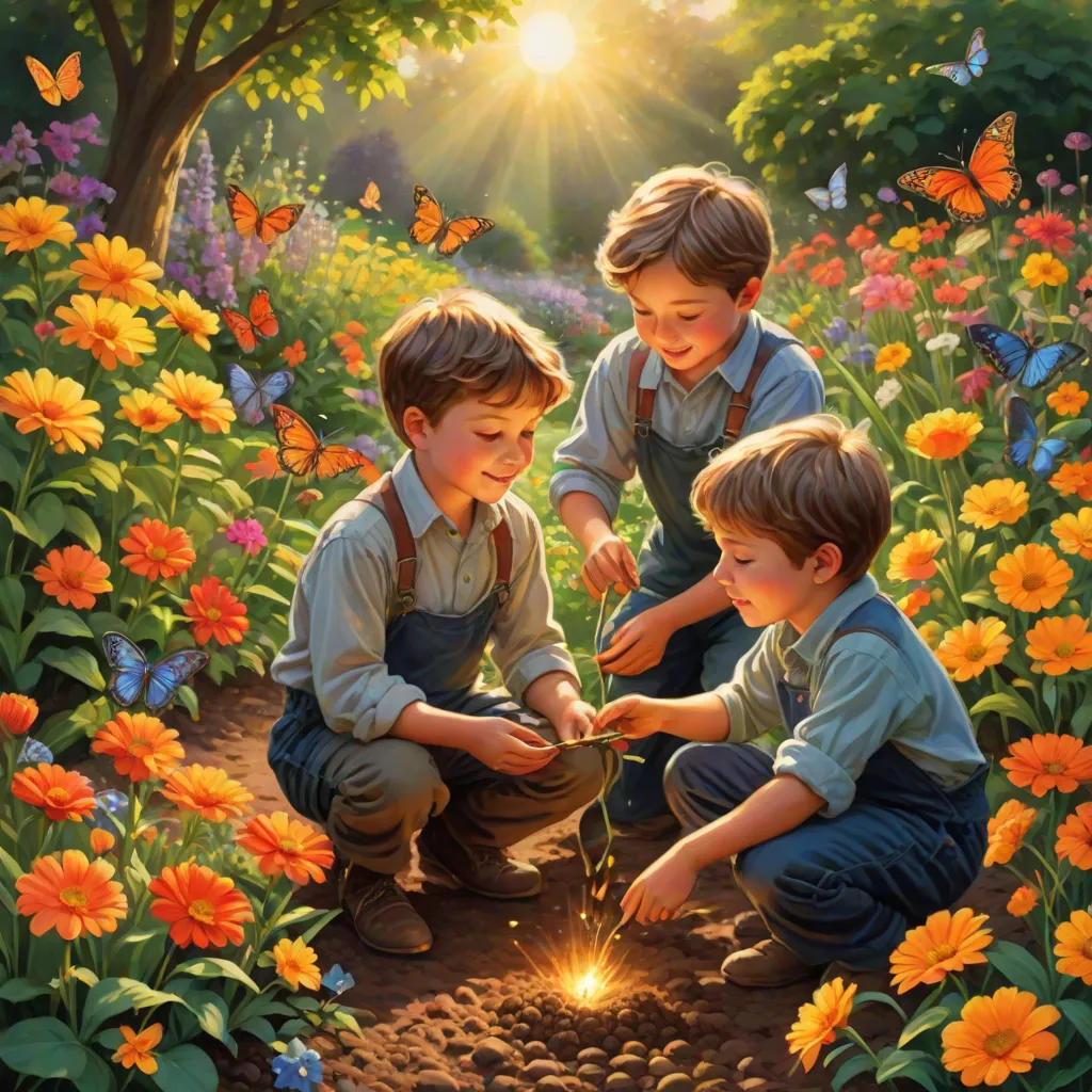 The Riley Boys' First Garden Adventure