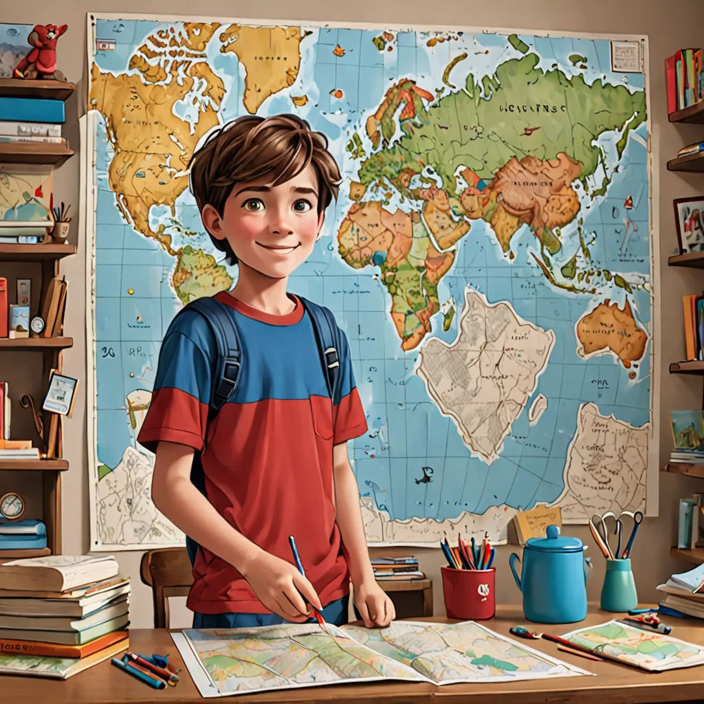 As he traced his fingers over the map, Pipi knew that his grand adventure was just the beginning. He was ready to face whatever came his way, his explorer's heart beating with excitement and anticipation.