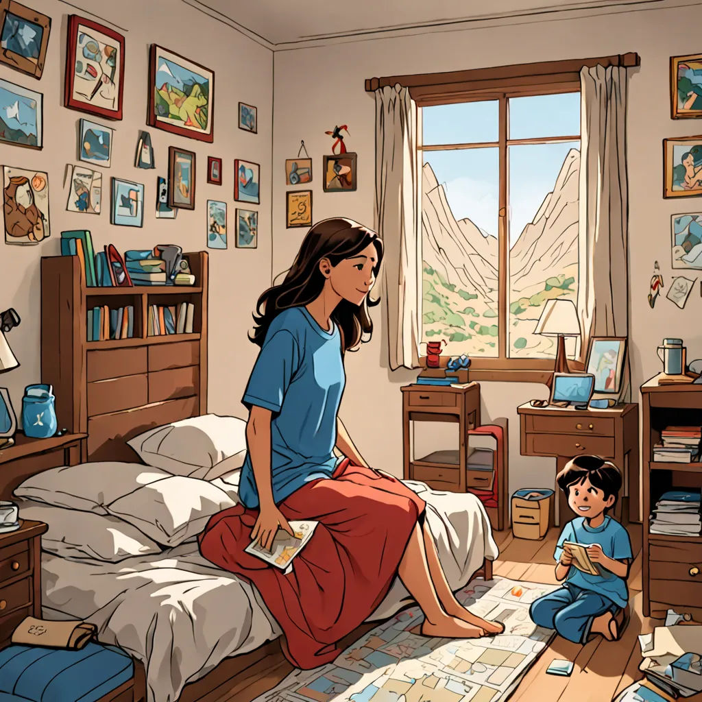 "Pipi, what are you doing again?" One evening, Mom walked into Pipi's room and saw him staring at the map with enthusiasm. Pipi exclaimed, "Mom, I want to become a real explorer!"