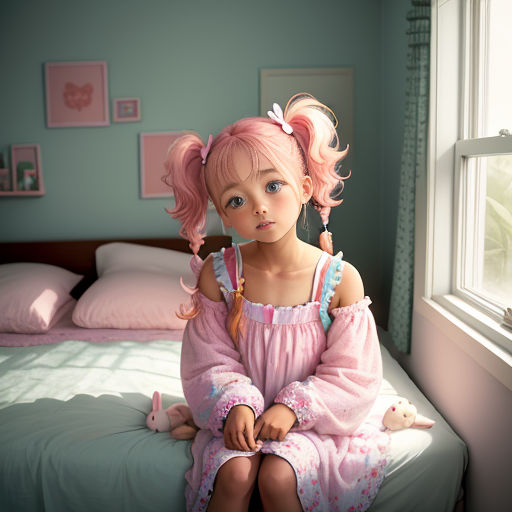 Pastel Pink Anime Lush Pigtails