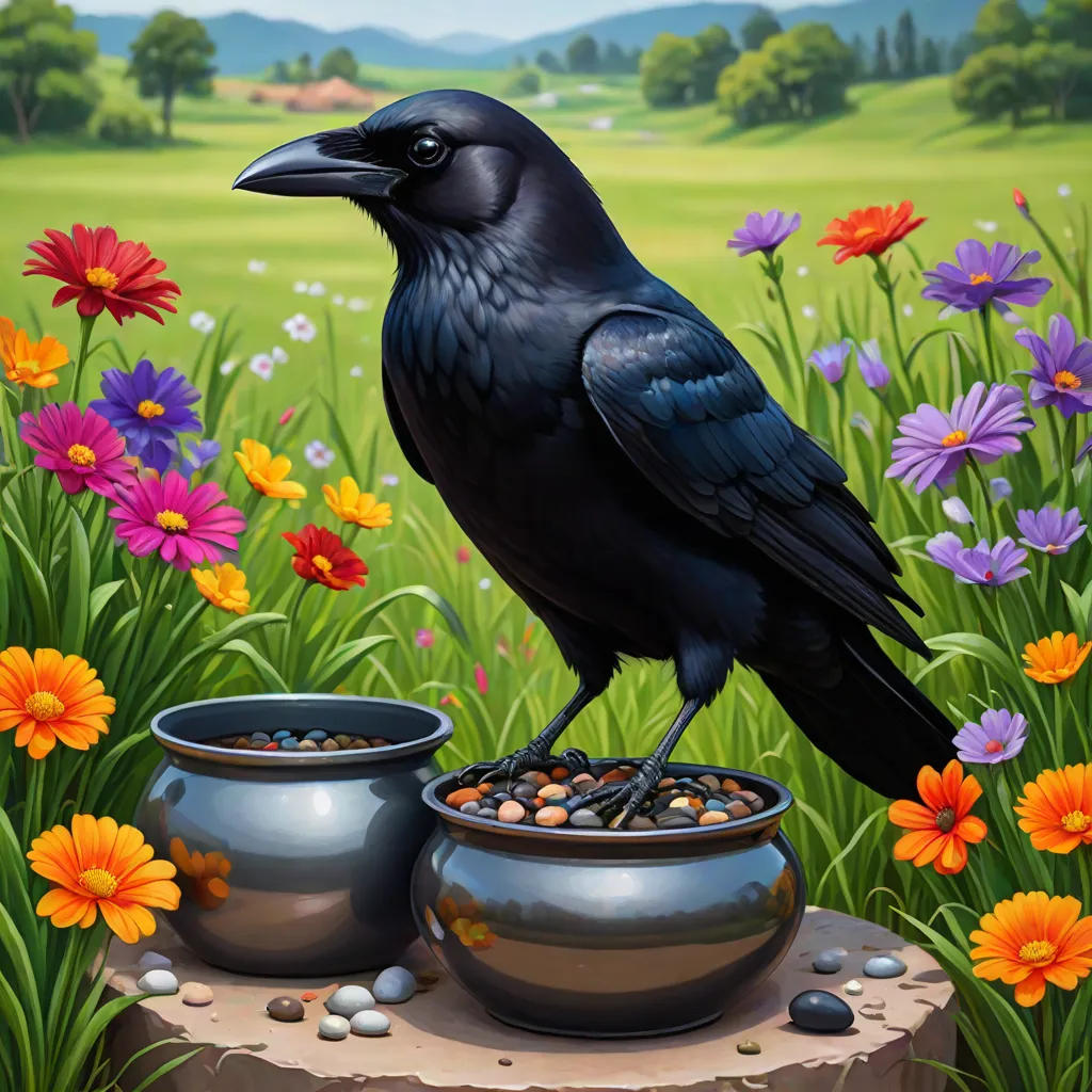 The Clever Crow and the Pot