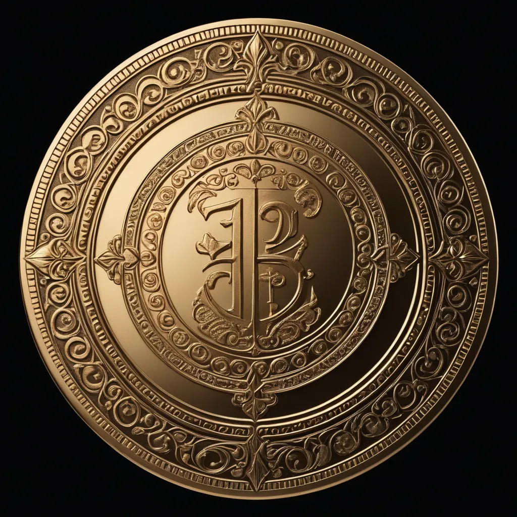 a gold plate with a monogrammed letter i on it and a monogrammed letter i on the front, private press, a 3D render, Enguerrand Quarton, j. c. leyendecker 8 k
