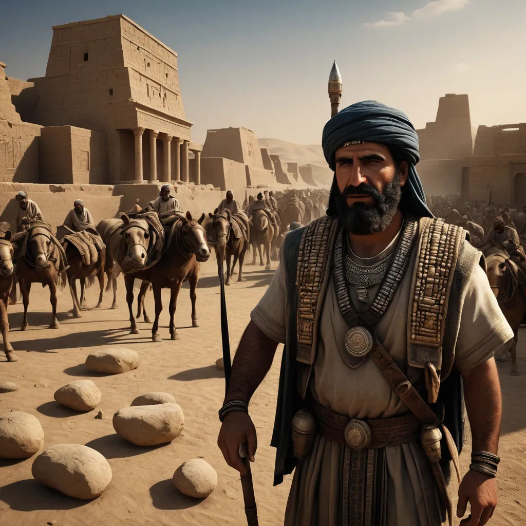 a man in a turban and a beard standing in front of a herd of horses in a desert, photorealism, a detailed matte painting, Amir Zand, unreal engine render
