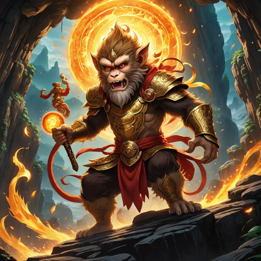 a cartoon character with a demon like face and a demon like body, holding a sword and a flame, sumatraism, concept art, Alex Petruk APe, rossdraws global illumination