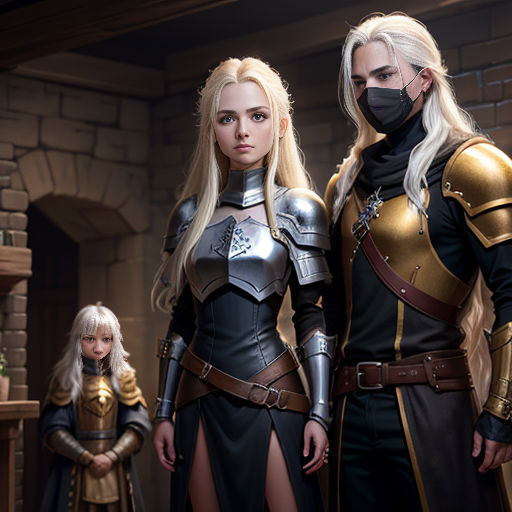 a couple of people standing next to each other in a room with a fireplace and a fireplace man in a black mask